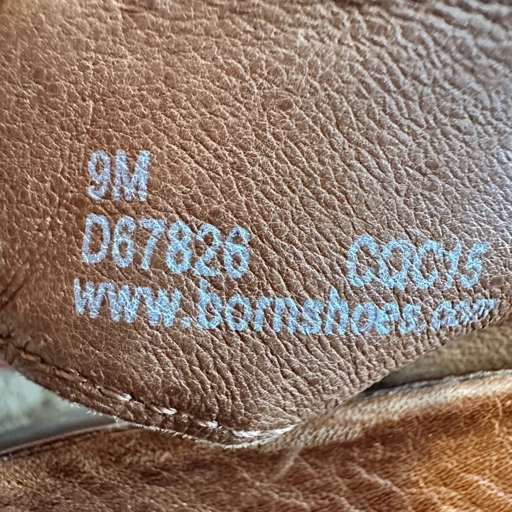 BORN Handcrafted Leather Brown Comfort Double Strap Loafers Mules Size 9M - Picture 15 of 16